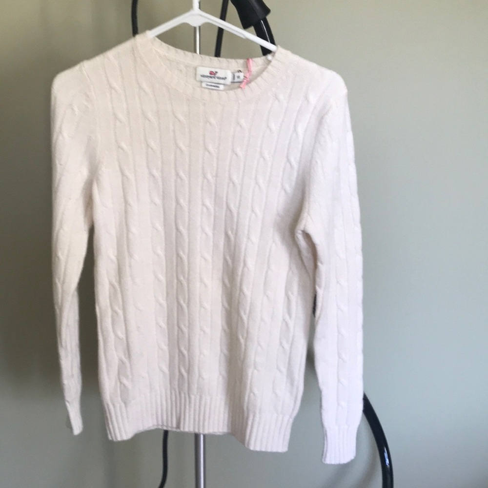 Cream Boatneck Cashmere Cable Sweater